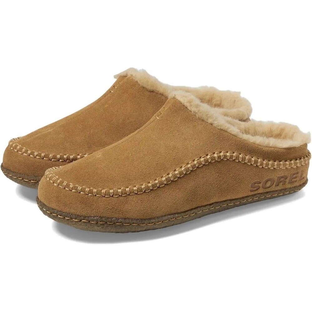 Sorel 11 Slippers Falcon Ridge II Men’s Suede Shoes Fleece Lined Camel Brown NIB